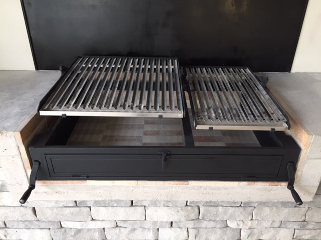 Parrilla con sistema de levante frontal